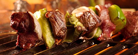 Brochettes de boeuf eu barbecue
