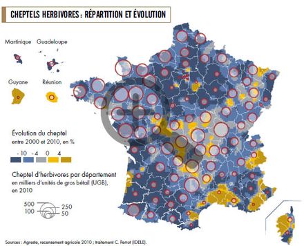 Cheptels herbivores : répartition et évolution