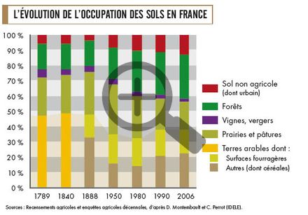 l'évolution de l'occupation des sols en France