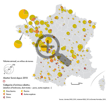 Les abattoirs d'herbivores et mixtes en 2010