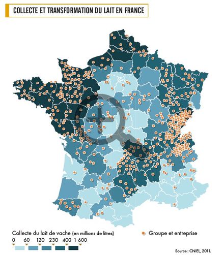 Collecte et transformation du lait en France