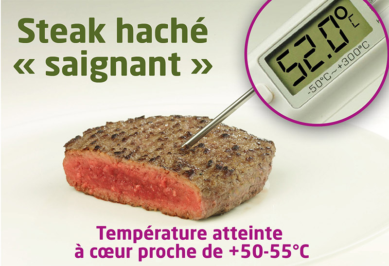 Cuisson du steak haché "saignant"