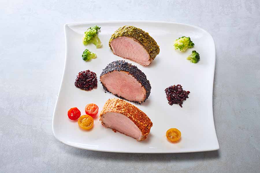 Dressage d’une assiette de Médaillons de veau aux trois couleurs - Étape 2