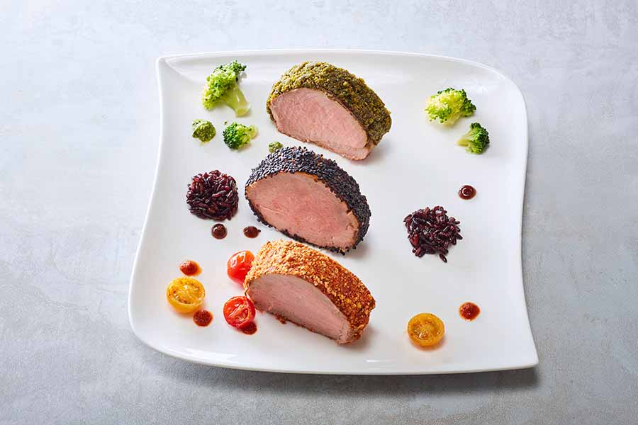 Dressage d’une assiette de Médaillons de veau aux trois couleurs - Étape 3