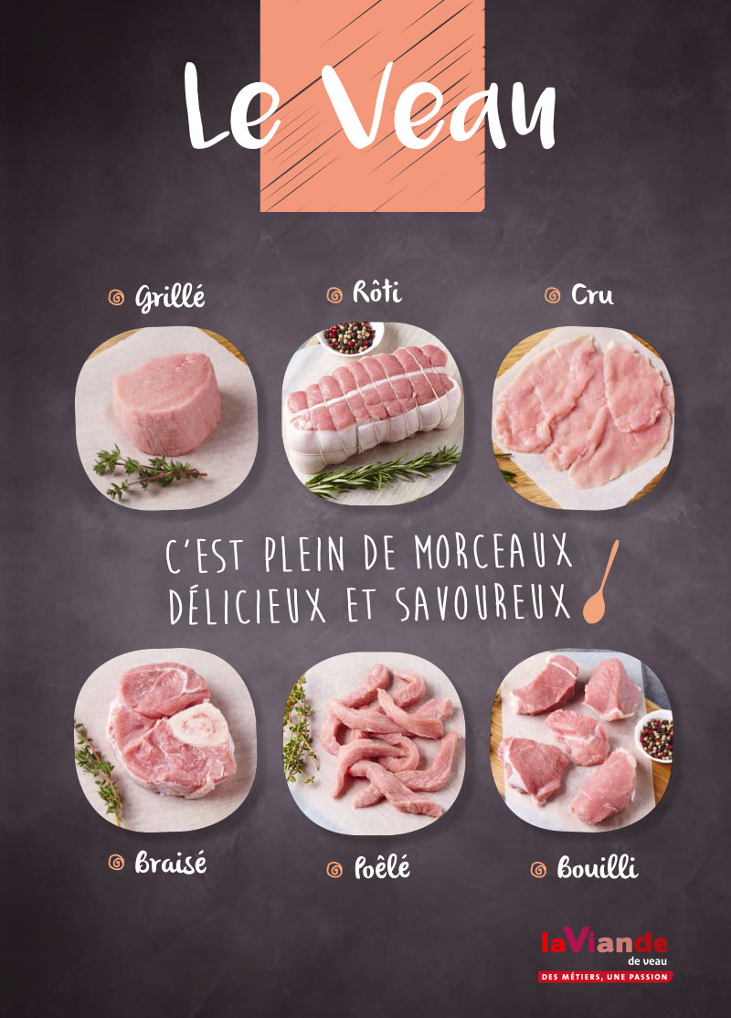 Le veau c'est plein de morceaux délicieux et savoureux