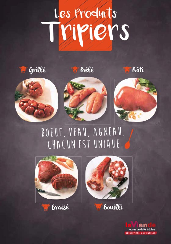 Les produits tripiers, bœuf, veau, agneau, chacun est unique