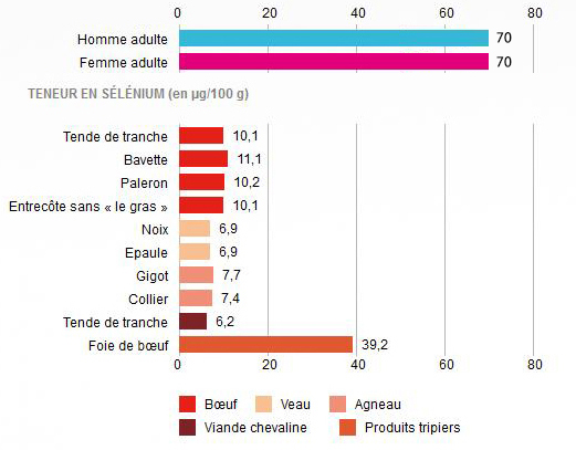 Apports satisfaisants en sélénium (en µg/j)