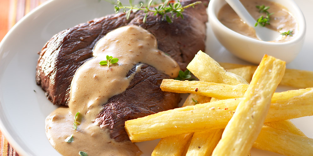 Steak frites sauce au poivre