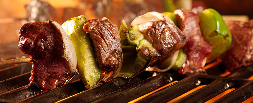 Brochettes de boeuf eu barbecue