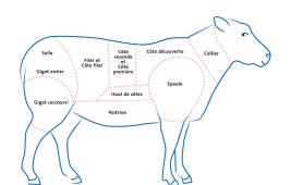 Les morceaux de l'agneau