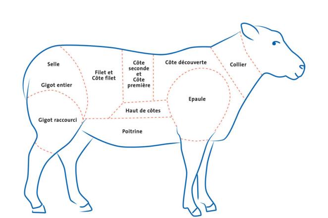 Les morceaux de l'agneau