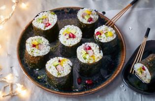 Maki d’agneau à l’avocat, à la mangue et au thé matcha