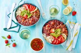 Recette de Poke bowl de carpaccio de cheval Recette de Poke bowl de carpaccio de cheval