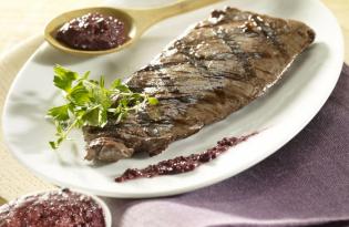 Bavette à la moutarde violette