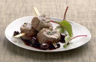 Brochettes de viande chevaline oseille-myrtilles Brochettes de viande chevaline oseille-myrtilles