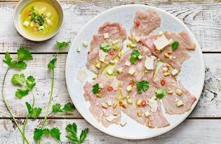 Carpaccio de filet de veau épicé à la coriandre