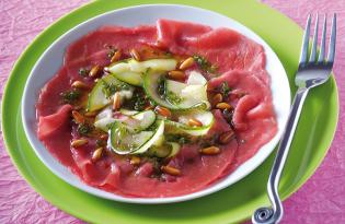 Carpaccio de bœuf à la courgette Carpaccio de bœuf à la courgette