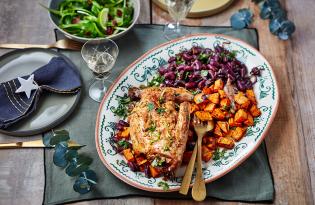 Chevreau confit citron vert, coriandre et haricots rouges au paprika fumé