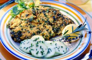 Escalope de veau milanaise aux herbes et au citron Escalope de veau milanaise aux herbes et au citron
