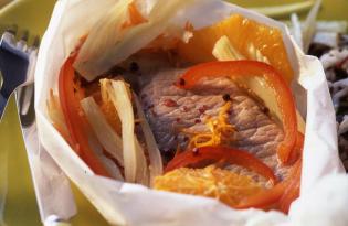 Papillotes de porc aux agrumes Papillotes de porc aux agrumes
