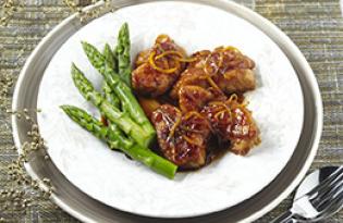 Ris de veau croustillants au caramel de miel et d’agrumes Ris de veau croustillants au caramel de miel et d’agrumes