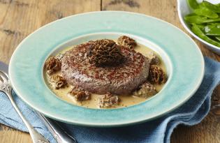 Steak haché de boeuf à la crème de morilles