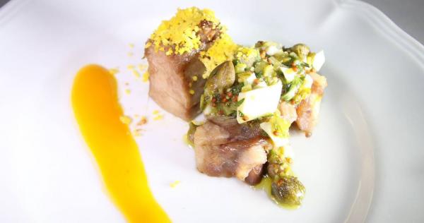 Recette De Croustillants De Tete De Veau A La Mangue Et Sauce Gribiche