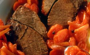Pièce de boeuf aux carottes caramélisées