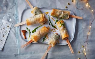 Brick de ris de veau au dukkha et aux girolles comme une glace