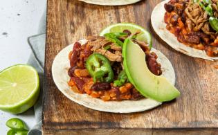 Recette de Tacos de chevreau confit, haricots rouges et avocat