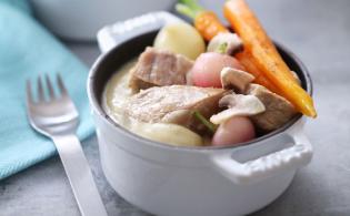 Blanquette de veau en noir et blanc