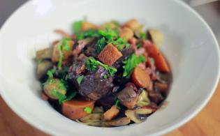 Boeuf bourguignon, pâtes fraiches