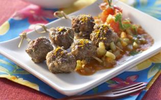 Boulettes de boeuf à la créole, fricassée de patates douces aux épices