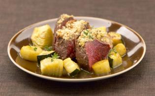 Côte de boeuf gratinée à la Gremolata et légumes en escalivade