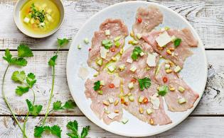 Carpaccio de filet de veau épicé à la coriandre