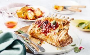 Carré de chevreau laqué au miel et vinaigre de cidre