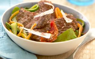 Planche de poire de boeuf et légumes au parmesan