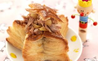 Etoile feuilletée au collier d'agneau et pommes à la cannelle