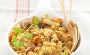 Crumble de Fraise de Veau aux épices et champignons