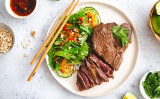 Faux-filet de viande chevaline façon thaï