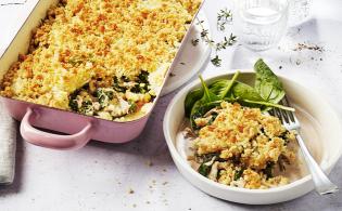 Crumble de chevreau au chèvre et thym