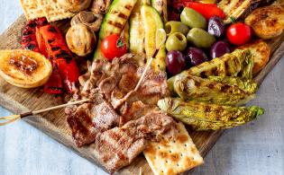 Langue de bœuf grillée et légumes du soleil