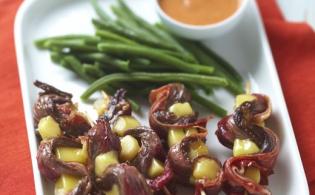 Petites brochettes de bavette de boeuf et de Comté