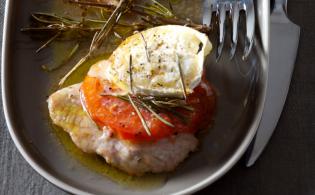 Petites escalopes de veau au chèvre et romarin