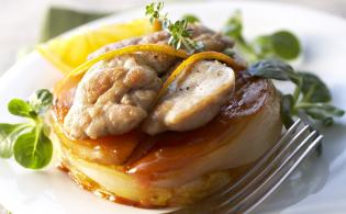 Ris d'agneau sur tatin d'endives à l'orange