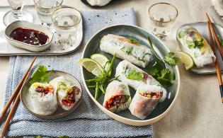 Rouleaux de printemps au bœuf, mangue et pomme verte