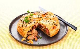 Tourte feuilletée de rognons blancs aux champignons