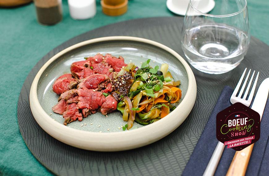 Bœuf façon Tataki, Wok de légumes croquants au sésame