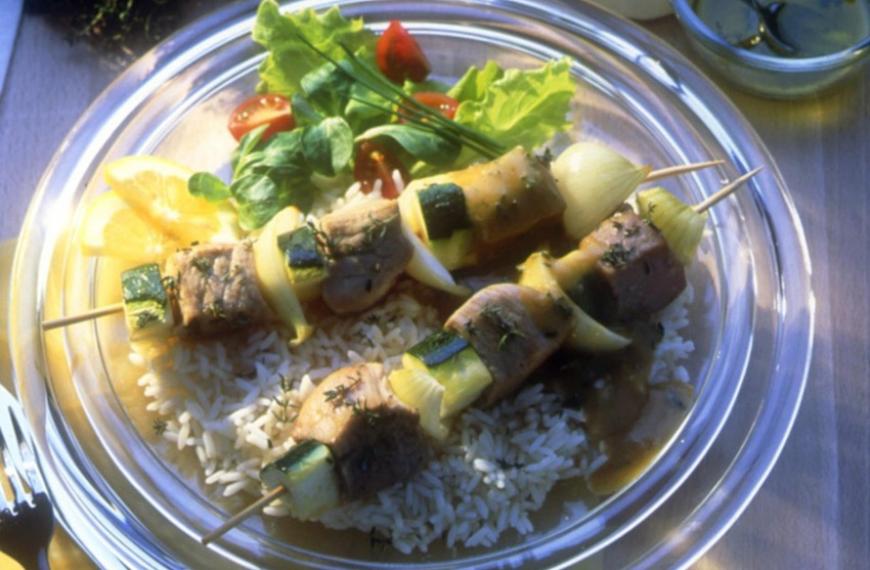 Brochettes de veau au citron