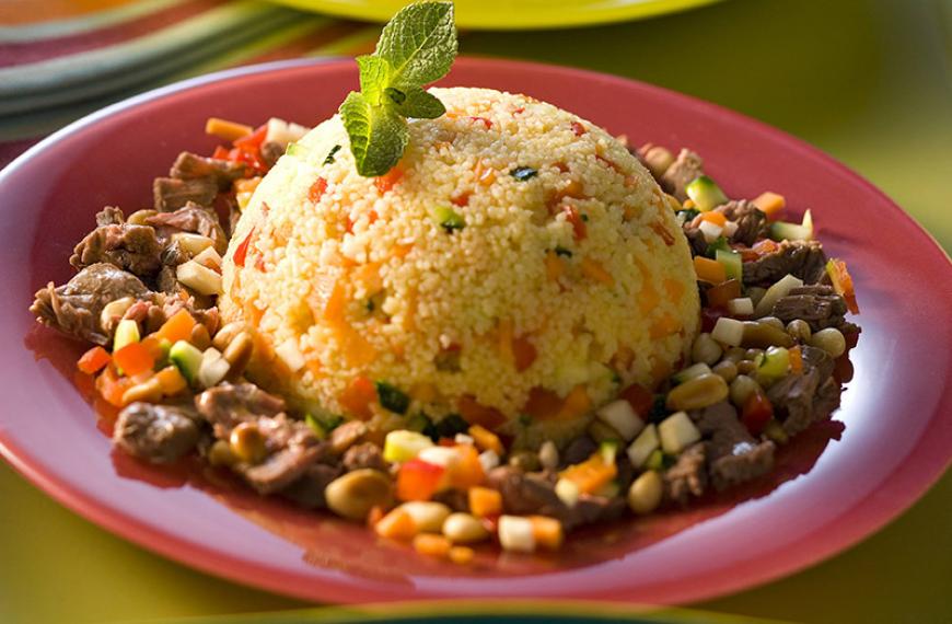 Recette de Emincés de filet de cheval au taboulé de légumes